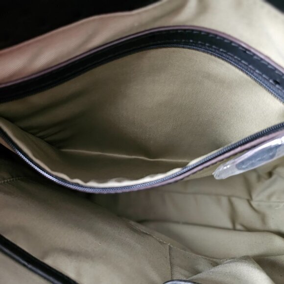 G.I.L.I. Veronica NEW Black Ostrich Embossed Leather Hobo Shoulder Bag - Picture 9 of 14